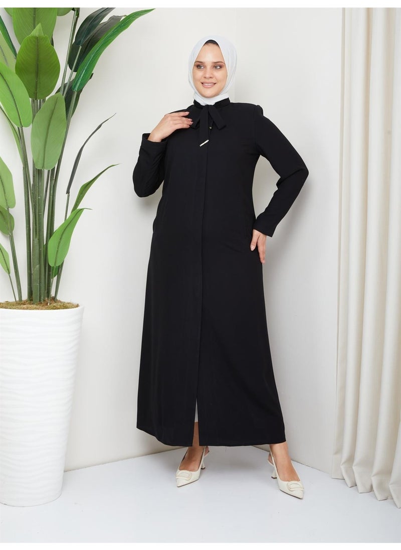 Günay Karaca Gunay Karaca Plus Size Abaya Topcoat 4670-2  - Image 3