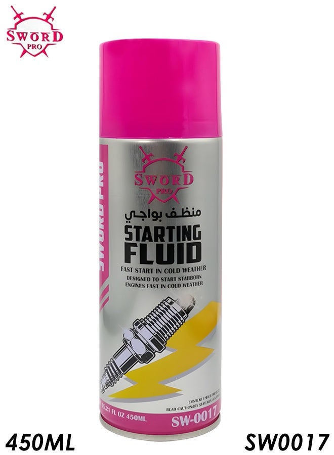 Sword Pro Starting Fluid 450ml Fast Start in Cold Weather for Gas & Diesel Engines Designed to Start Stubborn Engines Quickly SW-0017 - Image 1