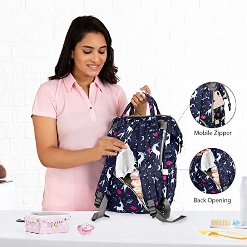 PACKNBUY Diaper Bag for Mothers for Travel, Baby Diaper Bags for Mom, Maternity Bag with Insulated Bottle Pockets, Water Resistant and Multiple Pockets to Store Newborn Baby Products (Blue) - Image 5