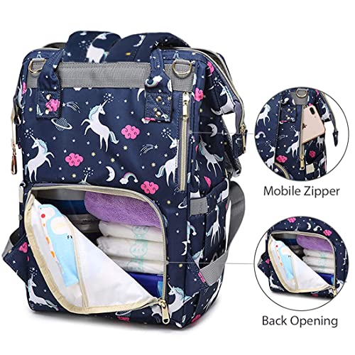 PACKNBUY Diaper Bag for Mothers for Travel, Baby Diaper Bags for Mom, Maternity Bag with Insulated Bottle Pockets, Water Resistant and Multiple Pockets to Store Newborn Baby Products (Blue) - Image 3