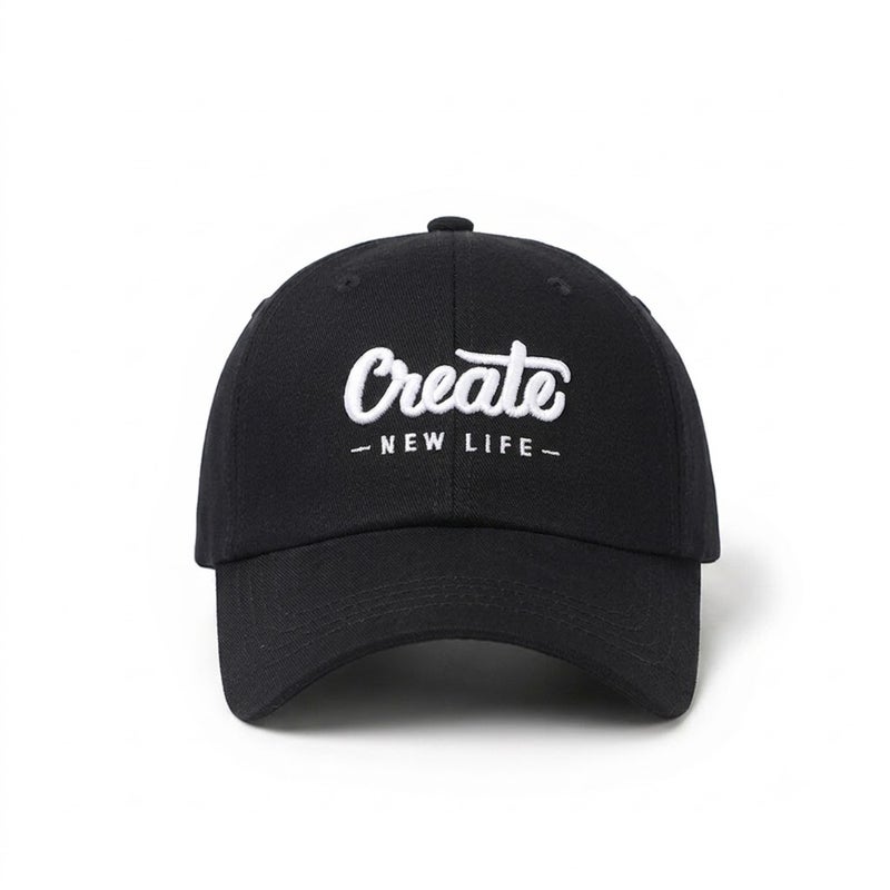 HASTE Adjustable Sun Cap - Curved Brim Breathable - Black - Image 2