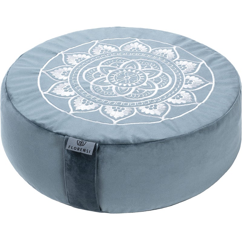 Florensi Florensi Meditation Cushion (16"x16"x5"), Large Velvet Meditation Pillow, Premium Yoga Pillow for Women and Men, Yoga Cushion, Meditation Pillows for Sitting on Floor, Buckwheat Meditation Cushions - Image 1