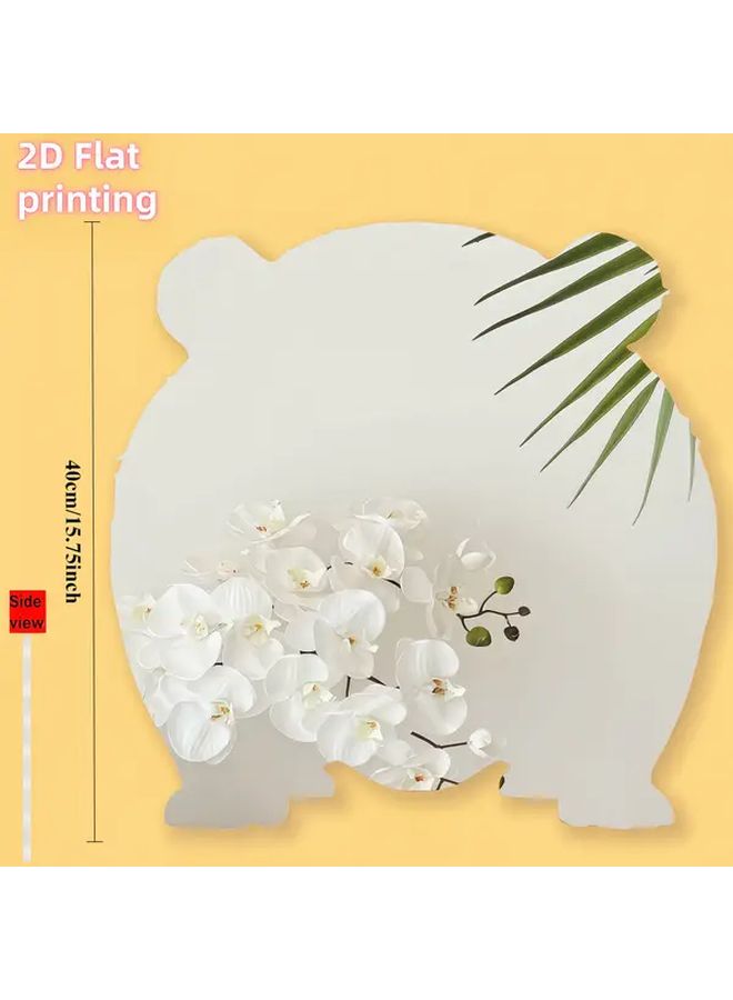 قطعة واحدة من مرآة حائطية على شكل رأس دب لطيف مقاس 15.75 بوصة، ديكور للحمام بدون حفر، بلاستيك عالي الوضوح، تصميم غير منتظم بدون إطار، ديكور حديث لجدار الحمام المنزلي، ديكور بطابع حيوانات، تصميم معاصر - Image 3