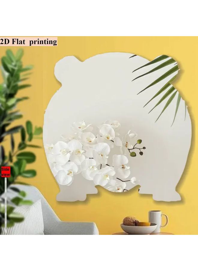 قطعة واحدة من مرآة حائطية على شكل رأس دب لطيف مقاس 15.75 بوصة، ديكور للحمام بدون حفر، بلاستيك عالي الوضوح، تصميم غير منتظم بدون إطار، ديكور حديث لجدار الحمام المنزلي، ديكور بطابع حيوانات، تصميم معاصر - Image 1