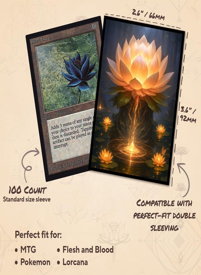 Paramint Gilded Lotus MTG Card Sleeves (Smooth) - 104 Count Standard Size TCG Sleeves - Compatible with Magic The Gathering - Double Sleeving - Original Art Design, Premium Protection - Image 3