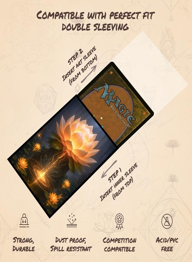 Paramint Gilded Lotus MTG Card Sleeves (Smooth) - 104 Count Standard Size TCG Sleeves - Compatible with Magic The Gathering - Double Sleeving - Original Art Design, Premium Protection - Image 5