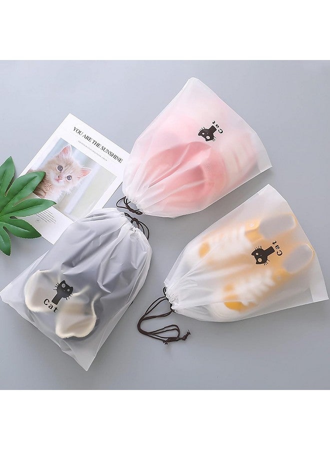 Pristu Shoe Bag Cover for Shoe Storage & Travelling Drawstring Bags Waterproof, White (24) - Image 2