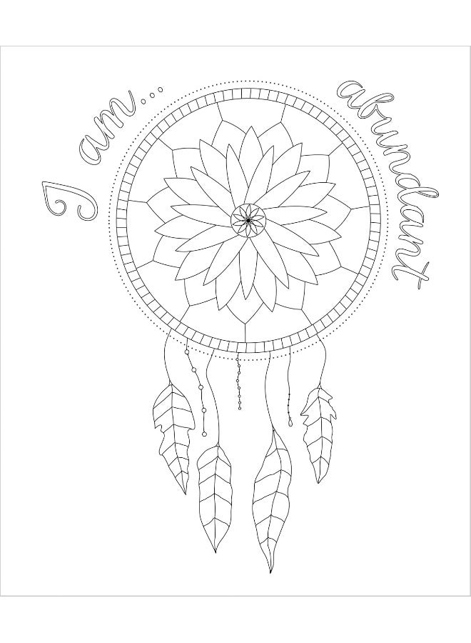 Large Print Colour & Frame - Manifest (Colouring Book for Adults): 31 Positive Manifestation Affirmations To Colour  - Image 2