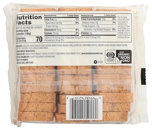 365 by Whole Foods Market Organic Whole Wheat Mini Toast Vegan 28 Ounce - Image 5