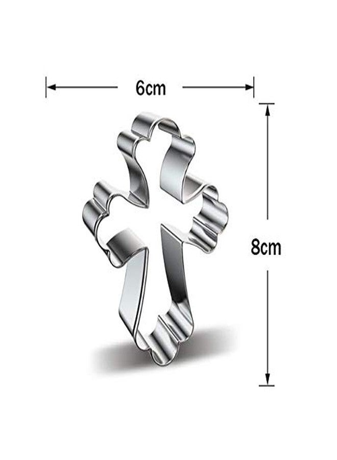 Aeyistry 2 Pcs Easter Cookie Molds Cutters Set,Different Shapes Stainless Steel Cross Cookie Cutter(Silver) - Image 5