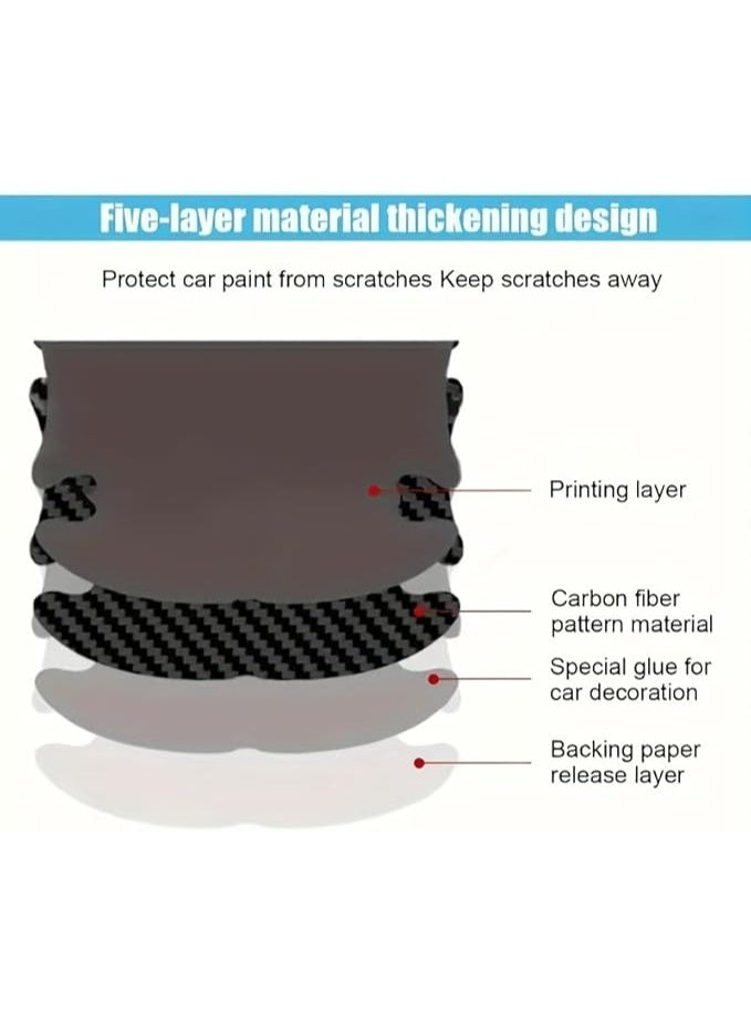 My souq English: 8-Piece Universal Car Door Handle Scratch Protector Set - Carbon Fiber Style Anti-Scratch Protective Stickers - Image 5