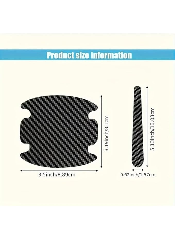 My souq English: 8-Piece Universal Car Door Handle Scratch Protector Set - Carbon Fiber Style Anti-Scratch Protective Stickers - Image 4