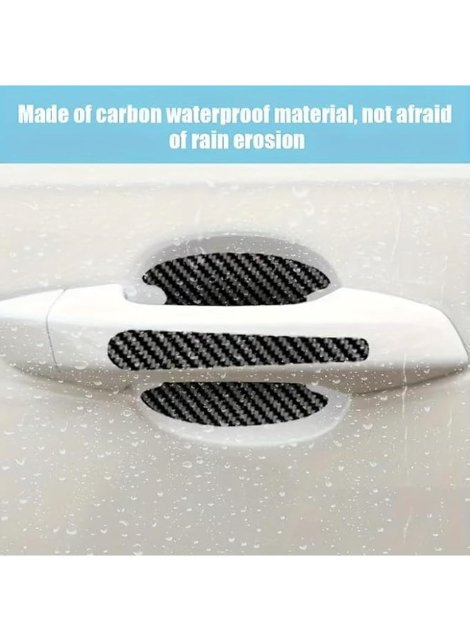 My souq English: 8-Piece Universal Car Door Handle Scratch Protector Set - Carbon Fiber Style Anti-Scratch Protective Stickers - Image 3