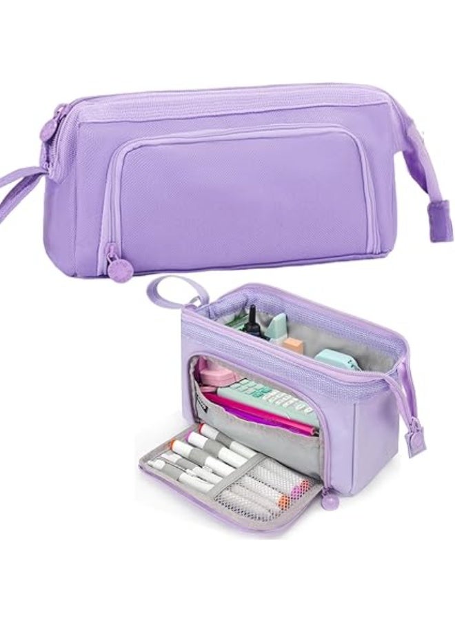 Large Capacity Pencil and Pen Case, Stationery Pen Storage Bag, Office Supplies Organizer Box and Holder with Zipper for Marker Pen Storage, with Carry Handle for School Students, Teens, Girls, and Adults. - Image 1