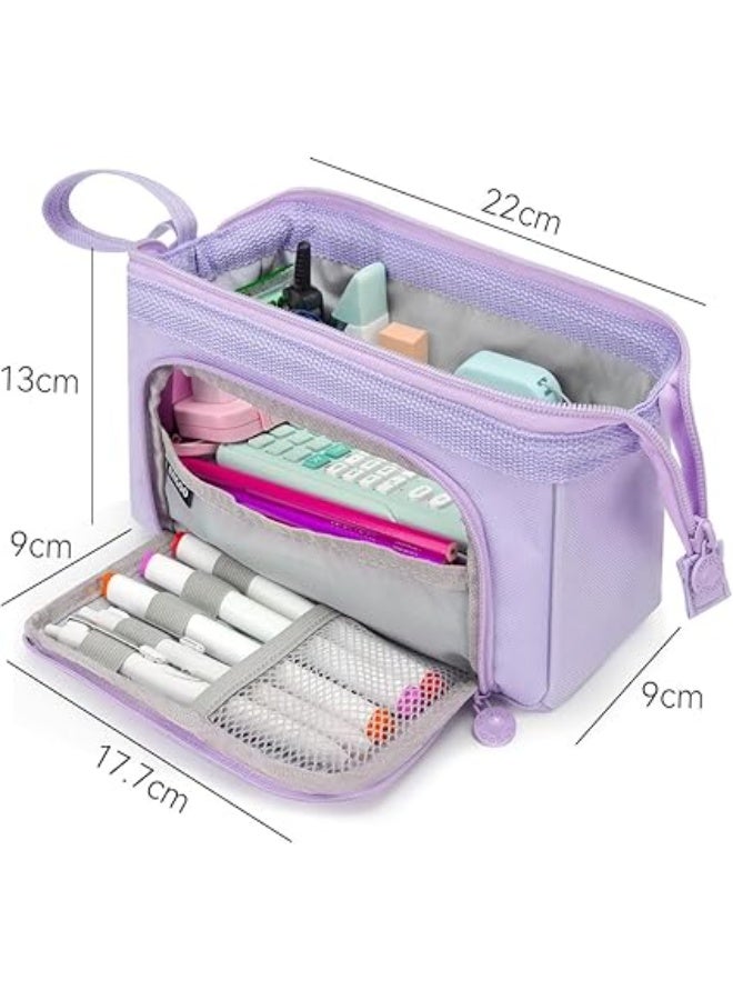 Large Capacity Pencil and Pen Case, Stationery Pen Storage Bag, Office Supplies Organizer Box and Holder with Zipper for Marker Pen Storage, with Carry Handle for School Students, Teens, Girls, and Adults. - Image 5