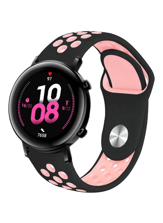 Perfii Replacement Band For Huawei Watch GT 2 42mm Black/Light Pink - Image 1