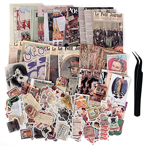 SIGUJAYGE TIYPKE 200pcs Cute Stickers for Journaling - Vintage Scrapbook Paper Aesthetic People Washi Stickers for Bullet Supplies Kit Junk Journal Planners Scrapbooking Supplies Kit Journaling Stickers - Image 1