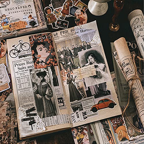 SIGUJAYGE TIYPKE 200pcs Cute Stickers for Journaling - Vintage Scrapbook Paper Aesthetic People Washi Stickers for Bullet Supplies Kit Junk Journal Planners Scrapbooking Supplies Kit Journaling Stickers - Image 5