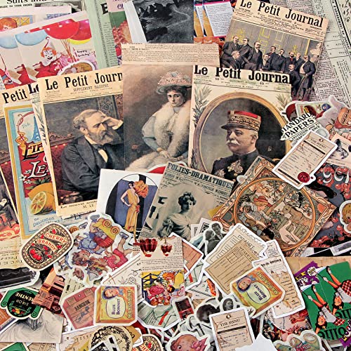SIGUJAYGE TIYPKE 200pcs Cute Stickers for Journaling - Vintage Scrapbook Paper Aesthetic People Washi Stickers for Bullet Supplies Kit Junk Journal Planners Scrapbooking Supplies Kit Journaling Stickers - Image 2