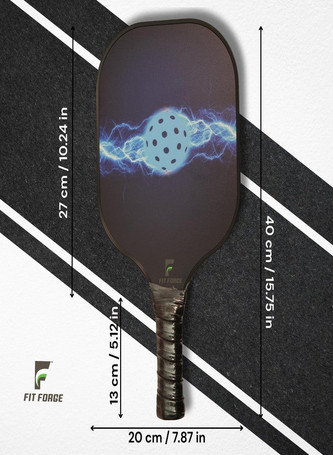 FIT FORGE Pickleball Paddle Set - 2 Fiberglass Paddles (1.5 Cm), 4 Pickleballs, Dual Paddle Cover Bag & Cushioned Comfort Grip - Durable Outdoor Game, Carbon Blue - Image 5
