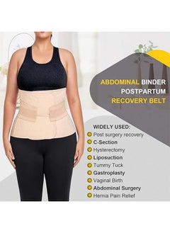 L&E Postpartum Belly Band Abdominal Binder Post Surgery C-section Belly Binder Wrap Girdle Recovery Belt Back Support Corset Shapewear Wrap Postpartum Girdle (XL)  - Image 3