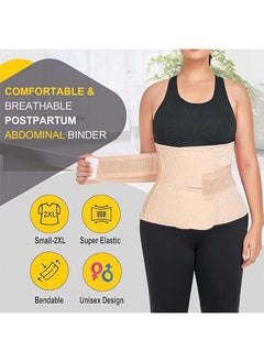 L&E Postpartum Belly Band Abdominal Binder Post Surgery C-section Belly Binder Wrap Girdle Recovery Belt Back Support Corset Shapewear Wrap Postpartum Girdle (XL)  - Image 4