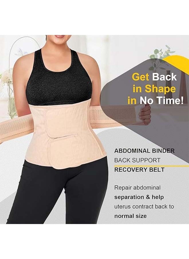 L&E - Postpartum Belly Band Abdominal Binder Post Surgery C-section Belly Binder Wrap Girdle Recovery Belt Back Support Corset Shapewear Wrap Postpartum Girdle (XL) - Image 1