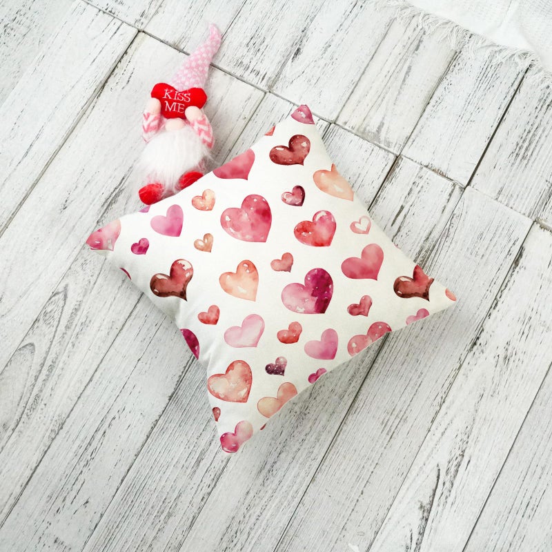 ONWAY Valentine's Day Throw Pillow Covers 18x18 Set of 2 Pink Heart Decorative Cushion Cases for Couch Sofa Bed Romantic Holiday Home Decor - Image 4
