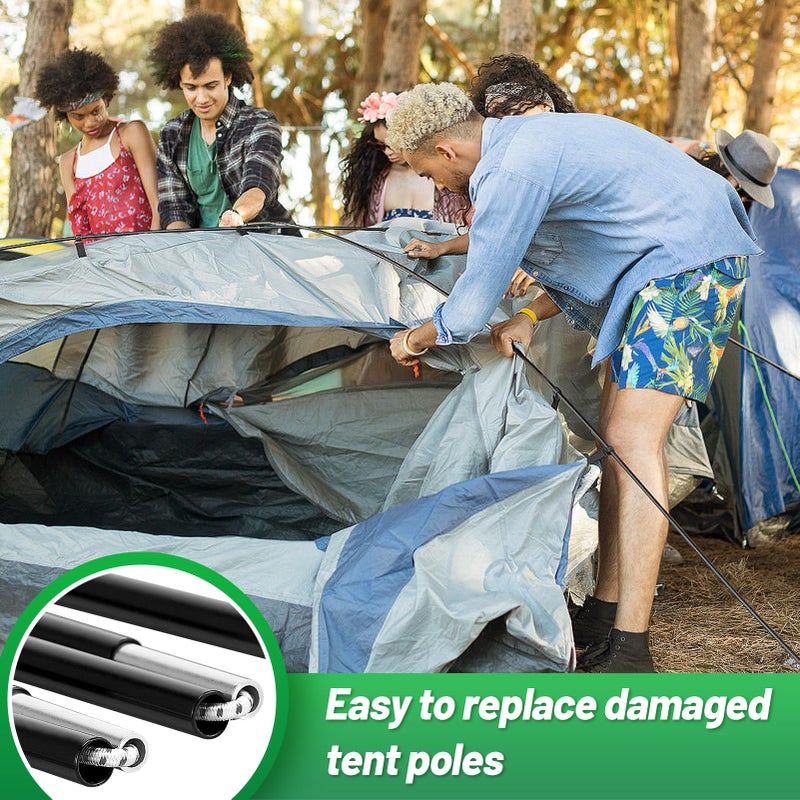 Acostop Aluminum Tent Poles Replacement - Pre-Assembled Tent Poles Stakes, Fits Both Female and Male Ends - Lightweight Tent Pole Repair Kit for Hiking Camping Backpacking Tent, 16FT 3IN - Image 5