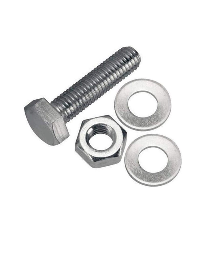 Generic 12 pcs Hex Head Screw Bolts Nuts & Washers Fully Thread GI Plain Finish Bolt Set. (20, 70MM)  - Image 3