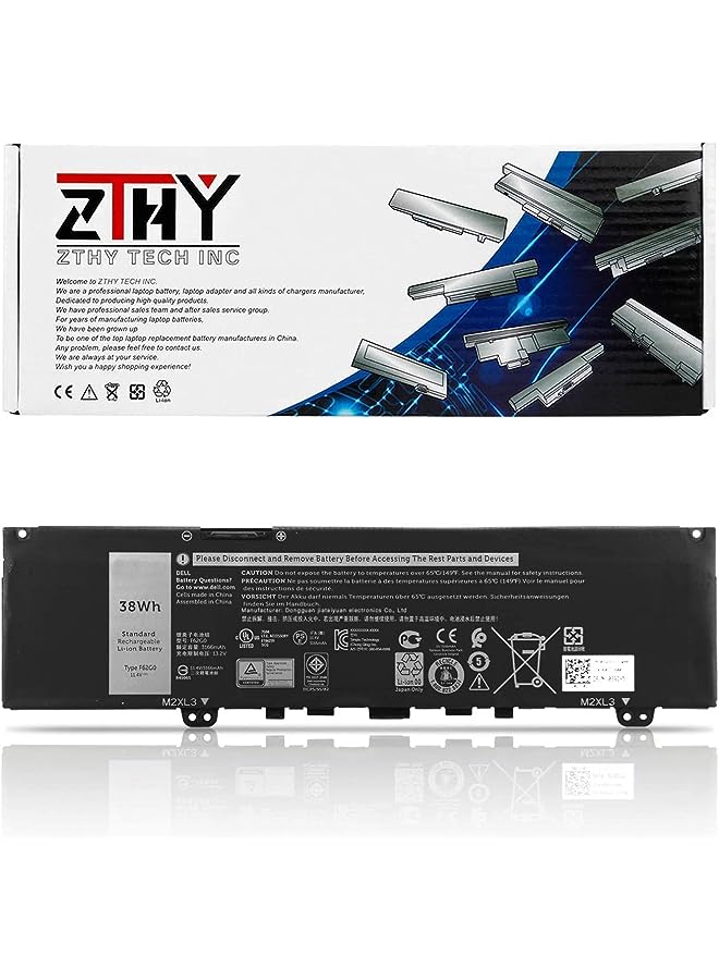 ZTHY 38Wh F62G0 Laptop Battery Replacement For Dell Inspiron 13 5370 7370 7373 2-In-1 7380 7386 P83G P83G001 P83G002 P87G P87G001 Vostro 13 5370 D1525S D1505G R1605S D2505G Series F62Go Rpjc3 39Dy5 - Image 1