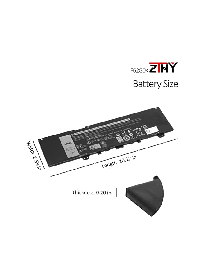 ZTHY 38Wh F62G0 Laptop Battery Replacement For Dell Inspiron 13 5370 7370 7373 2-In-1 7380 7386 P83G P83G001 P83G002 P87G P87G001 Vostro 13 5370 D1525S D1505G R1605S D2505G Series F62Go Rpjc3 39Dy5 - Image 3