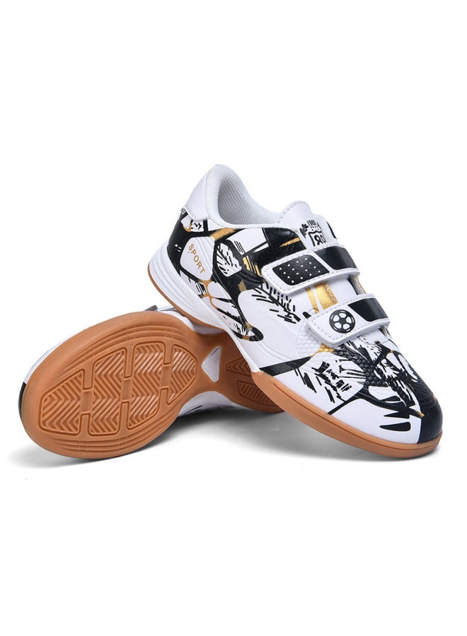 Children's Rubber-Soled Football Shoes with Broken Nails, White