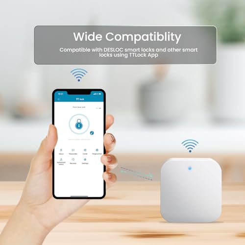 DESLOC G2 Smart Lock WiFi Gateway, Gateway for Smart Door Lock, Wi-Fi Bridge, Remote Control Smart Lock, Compatible with TT Lock APP, Compatible with Alexa, Google Home, White - Image 5