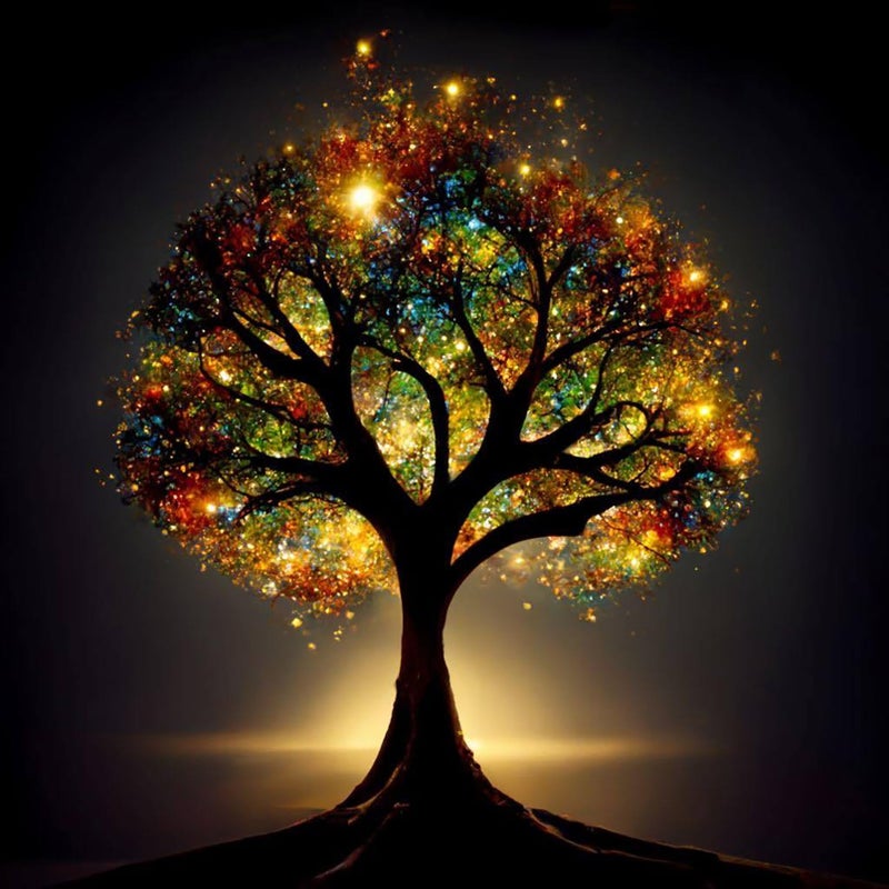 KINPLUB 5D Diamond Painting Kits for Adults, Glitter Tree of Life Diamond Art Kits for Adults Beginners, DIY Full Round Drill Paint by Diamonds, Home Wall Decor 12 x 12 Inch - Image 1