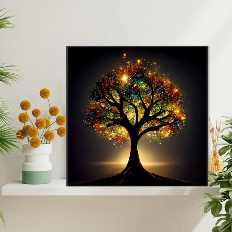 KINPLUB 5D Diamond Painting Kits for Adults, Glitter Tree of Life Diamond Art Kits for Adults Beginners, DIY Full Round Drill Paint by Diamonds, Home Wall Decor 12 x 12 Inch - Image 2