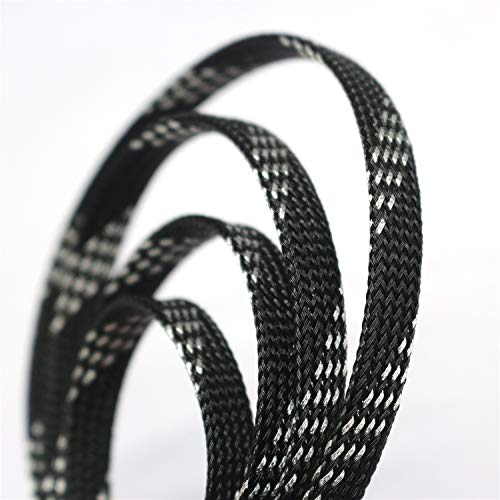 CBAZY 30ft PET Expandable Sleeving Wire Cable Sleeve (1/6", Silver&Black) - Image 2