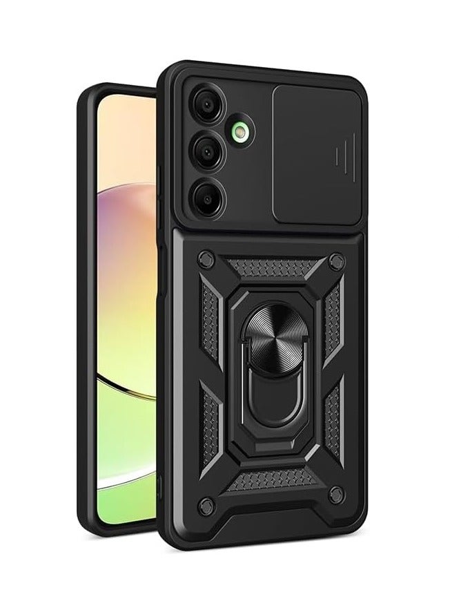 Grabist Phone Case For Samsung Galaxy A17 / Samsung Galaxy A26 5G, Sliding Camera Cover, Built-in 360° Rotatable Ring Stand, Heavy Duty Shockproof Protective Back Cover, Drop Protection (Black) - Image 1