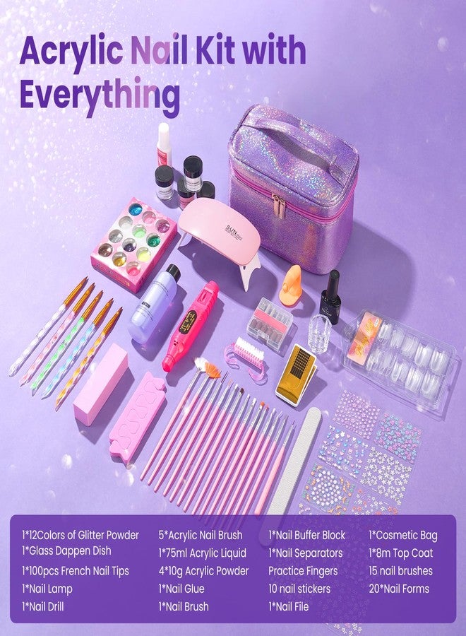 Deciniee Acrylic Nail Kit for Beginners with Everything in Storage Bag, Bling Purple - Image 2