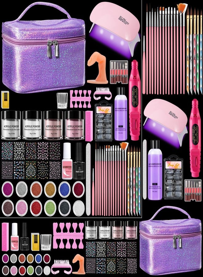 Deciniee Acrylic Nail Kit for Beginners with Everything in Storage Bag, Bling Purple - Image 1
