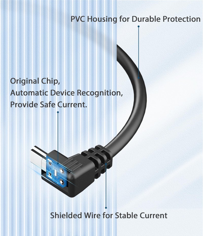 Pixelman Charging Cable for Garmin GPS,(Mini USB 9.8Ft) Shielding 90 Degree Charger Cable Specifically Designed for Garmin GPS Replacement Power Cord Car Charger for Garmin Nuvi,Zumo XT,Drivesmart 65 - Image 3