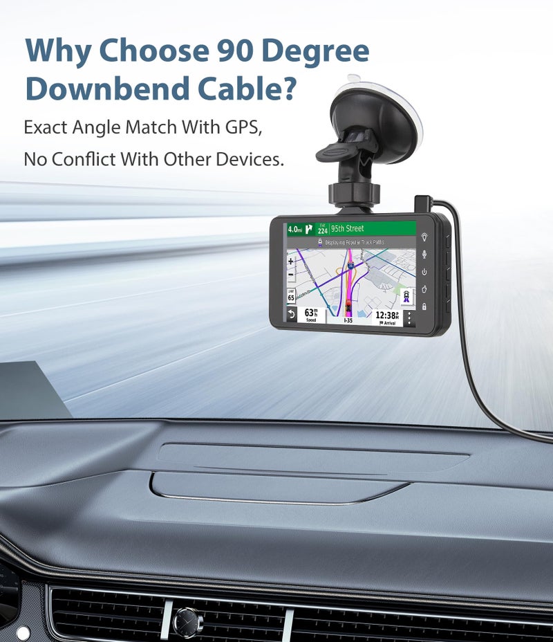 Pixelman Charging Cable for Garmin GPS,(Mini USB 9.8Ft) Shielding 90 Degree Charger Cable Specifically Designed for Garmin GPS Replacement Power Cord Car Charger for Garmin Nuvi,Zumo XT,Drivesmart 65 - Image 5