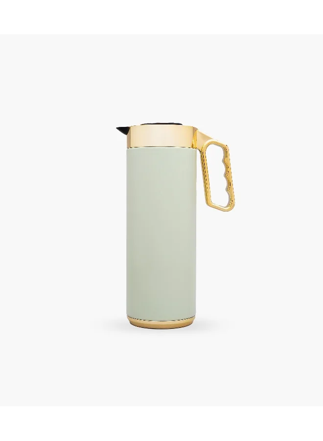 Roomours Cylinder Thermos 1L Light Green And Gold