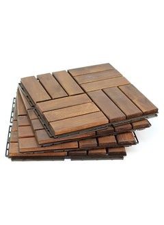 HOME TASTE Hometaste Wooden Decking Tiles - Interlocking Wood Flooring For Garden Pathways, Patios, Durable Wood Tiles For Outdoor And Indoor Use (Style_3, 15_Pieces)  - Image 1