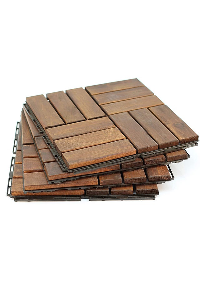 HOME TASTE Hometaste Wooden Decking Tiles - Interlocking Wood Flooring For Garden Pathways, Patios, Durable Wood Tiles For Outdoor And Indoor Use (Style_3, 15_Pieces)  - Image 1