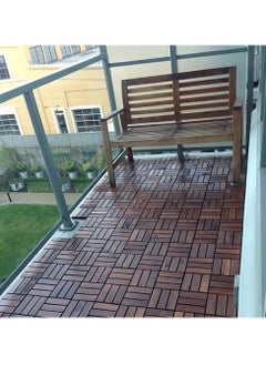 HOME TASTE Hometaste Wooden Decking Tiles - Interlocking Wood Flooring For Garden Pathways, Patios, Durable Wood Tiles For Outdoor And Indoor Use (Style_3, 15_Pieces)  - Image 5