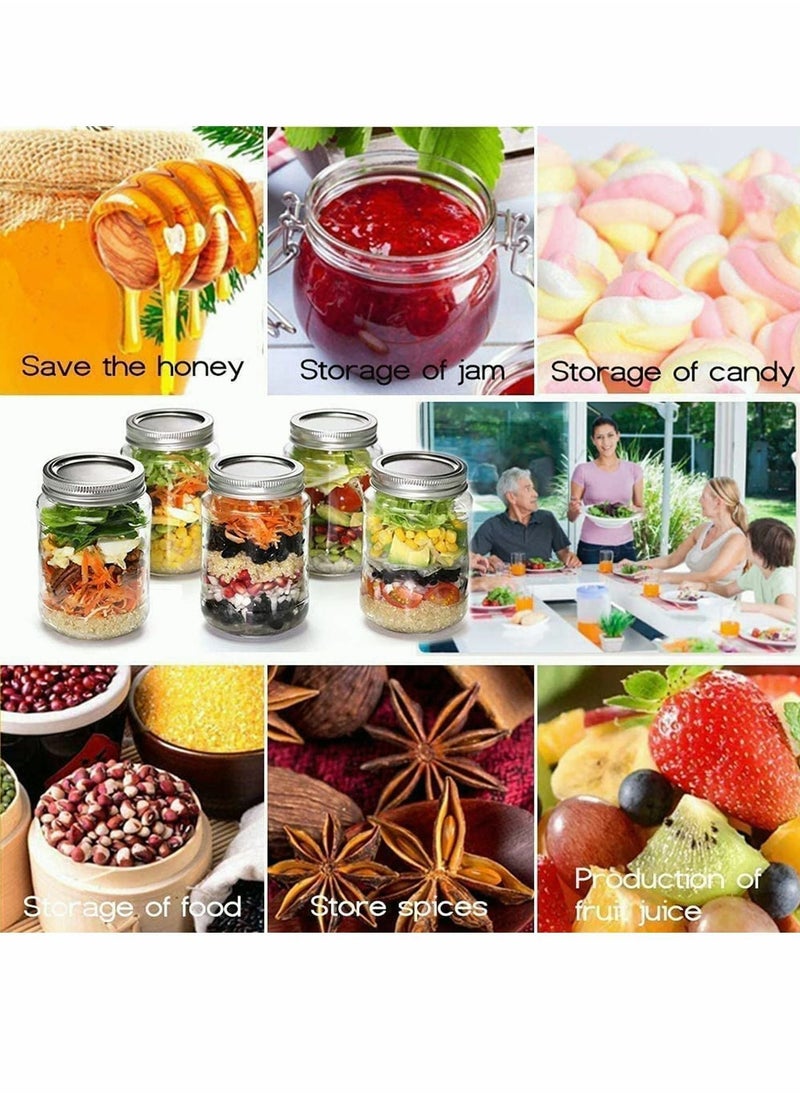 Lids for Jar Canning Lids, Food Grade Material, Split Type Leak Proof and Secure Caps, 12 Set