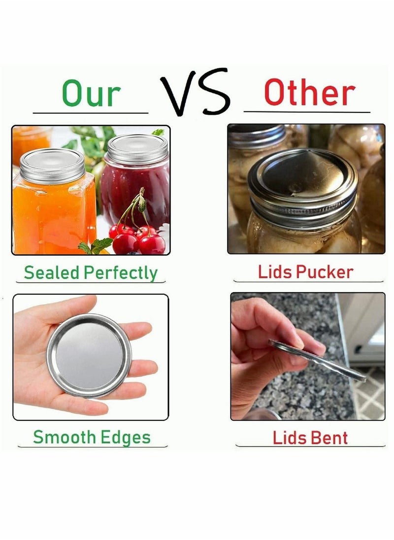 Lids for Jar Canning Lids, Food Grade Material, Split Type Leak Proof and Secure Caps, 12 Set