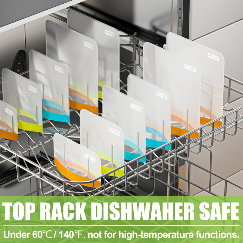 Qinline Reusable Food Storage Bags - 10 Pack Dishwasher Safe Freezer Bags, BPA Free Reusable Bags Silicone, Leakproof Reusable Lunch Bag for Salad Fruit Travel - 2 Gallon 4 Sandwich 4 Snack Bags - Image 2