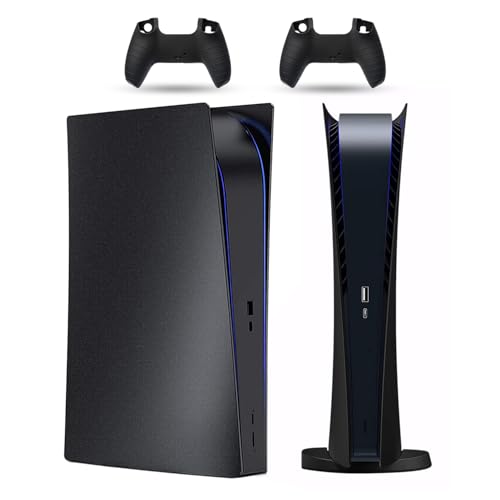 PEYANZ Faceplate for PS5 (Digital Edition), Cover Plate, ABS Shell, Printed Logo, Matt Skin, with Extra 2 Controller Silicone Covers - Image 1